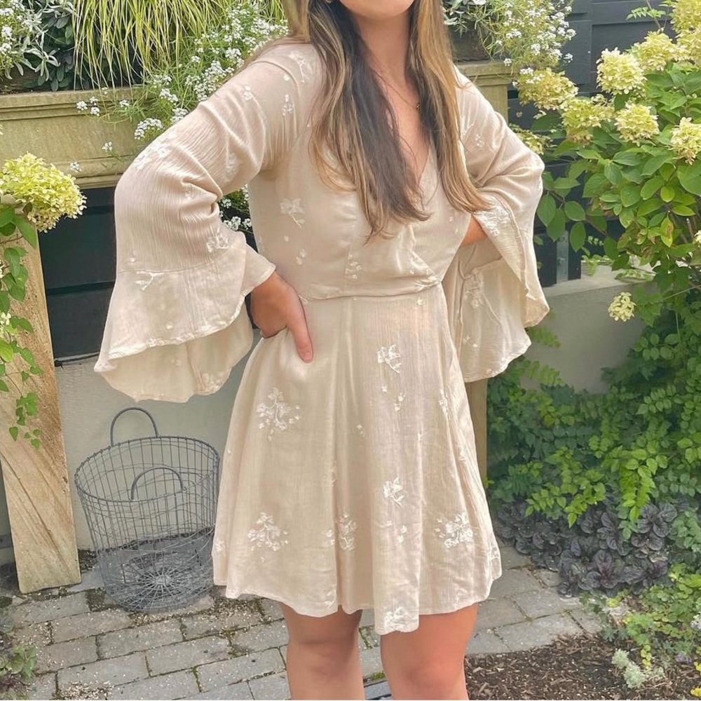 Free People Cream Floral Dress
